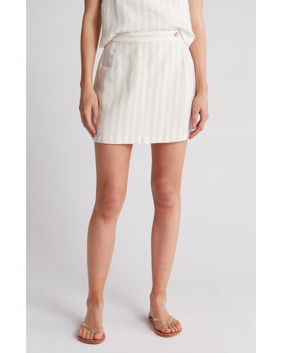Onia Air Wrap Linen Blend Cover-up Miniskirt - White