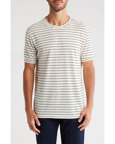 Slate & Stone Stripe Linen Blend T-shirt - White