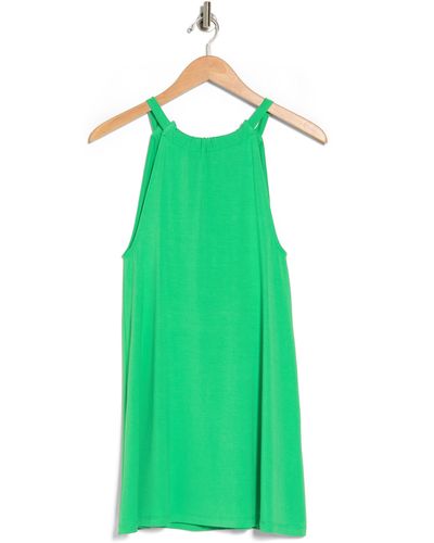 ASOS Gathered Halter Neck Trapeze Dress - Green