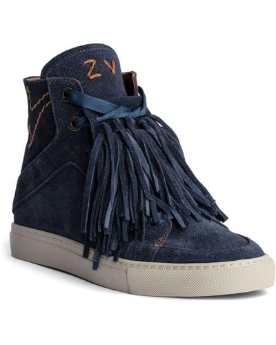 Zadig & Voltaire High Flash Suede Denim High Top Sneaker - Blue