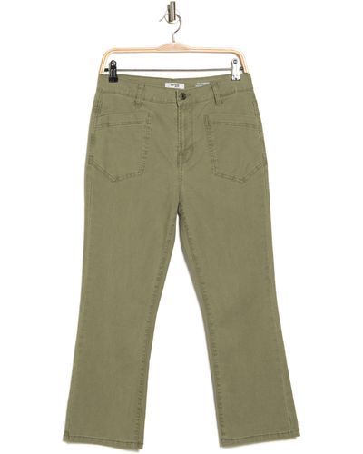 Kensie High Waist Crop Flare Pants - Green