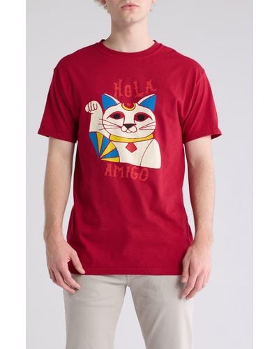 Altru Hola Amigo Cotton Graphic T-shirt - Red