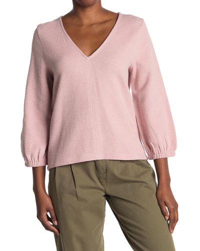 Madewell Texture & Thread Full Sleeve Top - Pink
