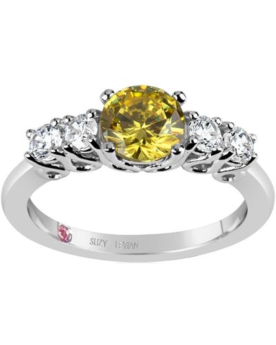 Suzy Levian Cz Stone Ring - Yellow