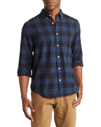 Slate & Stone Buffalo Check Flannel Button-down Shirt - Blue