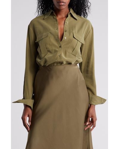 Nordstrom Utility Long Sleeve Button-up Shirt - Green