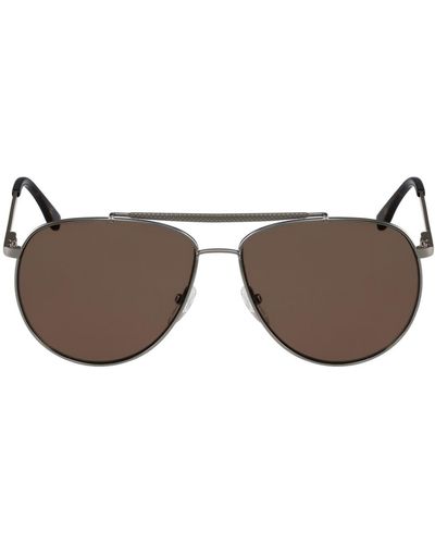 Lacoste 57mm Aviator Sunglasses - Brown