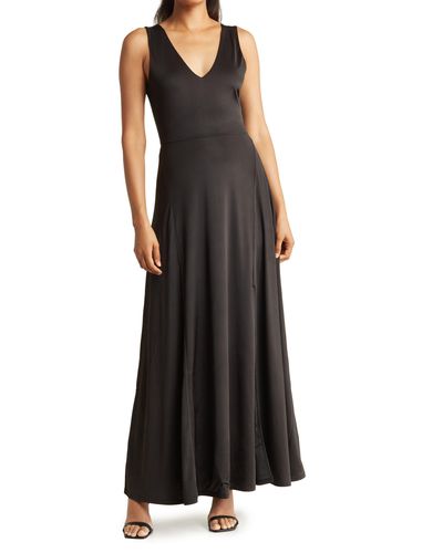 Love By Design Geneva V-neck Sleeveless Maxi Dress - Black