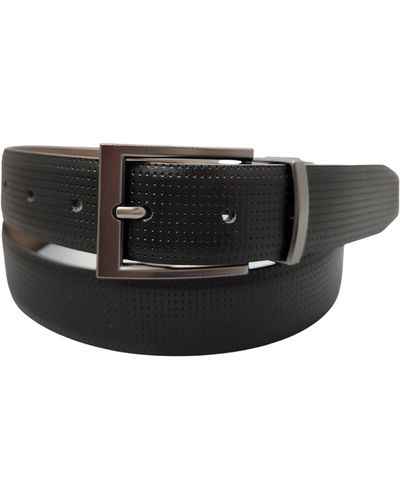 Bosca Reversible Pindot Leather Belt - Black