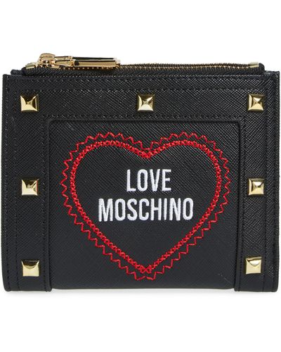 Love Moschino Portafogli Faux Leather Card Case - Black