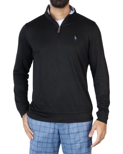 Tailorbyrd Modal Blend Quarter Zip Pullover - Black