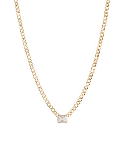 Nordstrom Cz Emerald Chain Necklace - Metallic