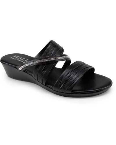 Italian Shoemakers Hollis Wedge Slide Sandal - Black