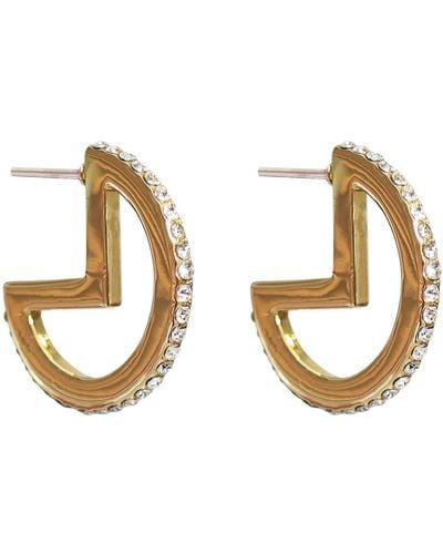 Liza Schwartz 18k Yellow Gold Plated Pave Cz Glitzy 19mm Mini Hoop Earrings - Metallic