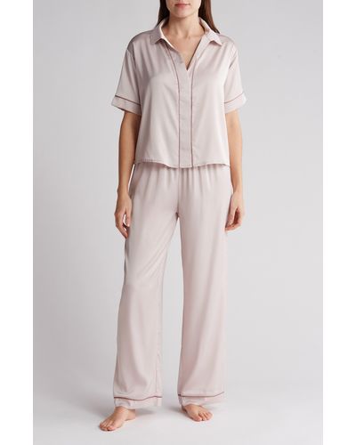 Danskin Short Sleeve Satin Pajamas - Multicolor