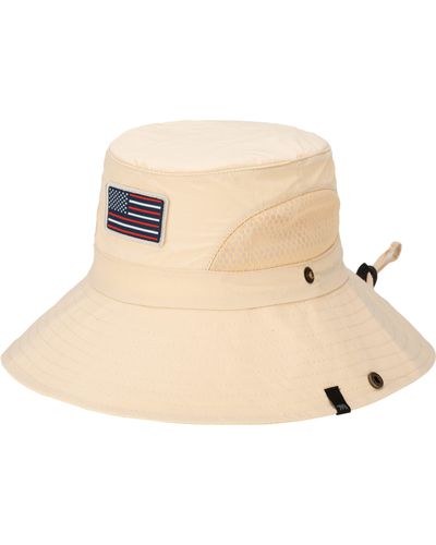 San Diego Hat Americana Patch Bucket Hat - Natural