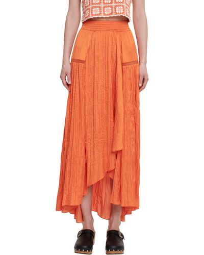 Maje Japra Maxi Skirt - Orange