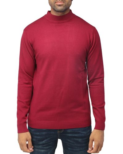 Xray Jeans Core Mock Neck Knit Sweater - Red