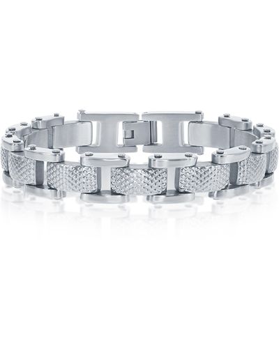 Black Jack Jewelry Linked Grid Design Bracelet - Metallic