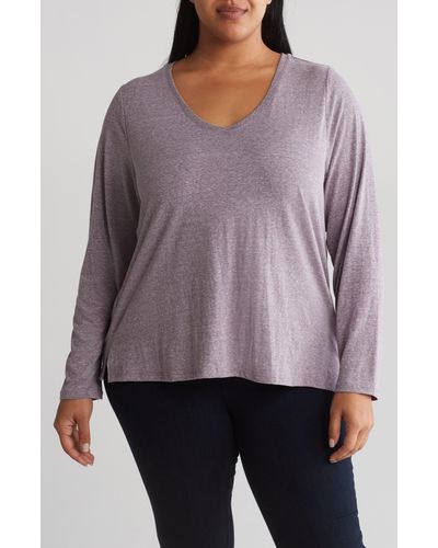 Threads For Thought V-neck Long Sleeve T-shirt - Purple
