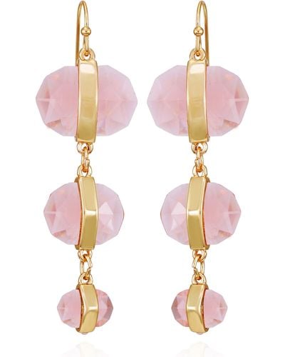 Vince Camuto Clearly Disco Crystal Linear Earrings - Pink