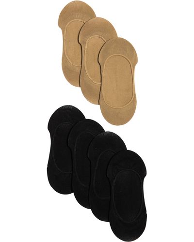 Memoi 7-pack Microliner No-show Socks - Black