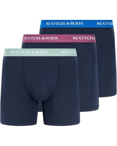 Scotch & Soda Assorted 3-pack Stretch Boxer Briefs - Blue