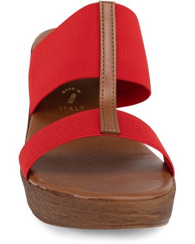 Italian Shoemakers Daizy Platform Wedge Sandal - Red