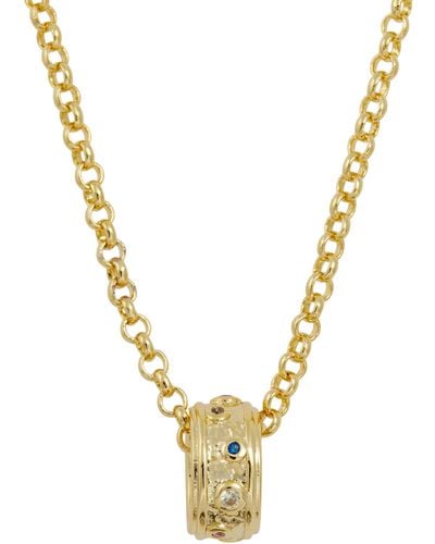 Savvy Cie Jewels Cz Pendant Necklace - Metallic