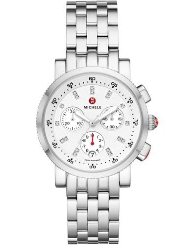 Michele Women's Diamond Accent Stainless Sport Sail Watch, 38mm - 0.06ctw - Multicolor