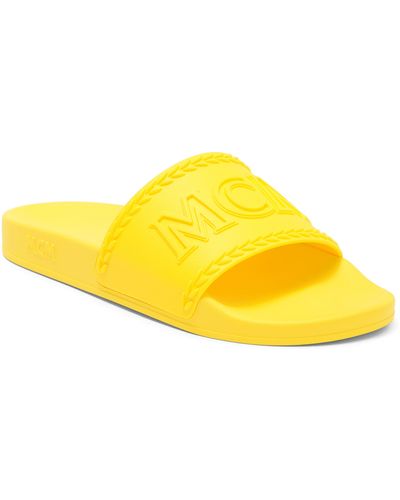 MCM Logo Slide Sandal - Yellow