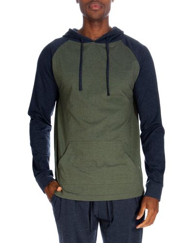 Unsimply Stitched Raglan Pullover Hoodie - Green