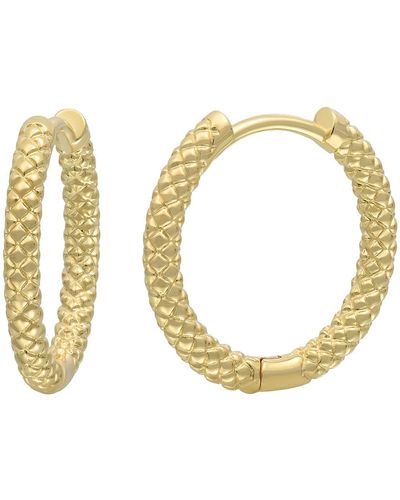 Bony Levy 14k Gold Diamond Cut Hoop Earrings - Metallic