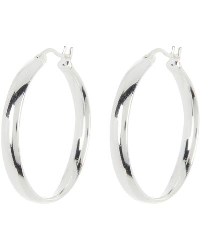 Argento Vivo Sterling Silver Sterling Silver Medium Hoop Earrings - Metallic