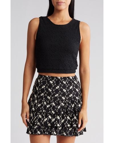 Vici Collection Beatrice Textured Crop Tank - Black