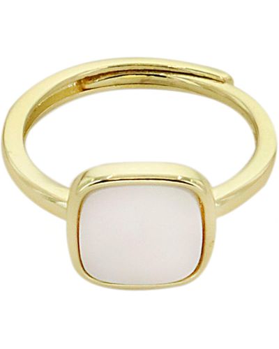 Panacea White Shell Adjustable Ring - Metallic