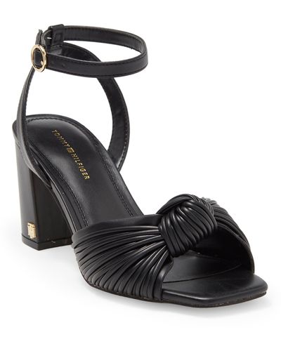 Tommy Hilfiger Sarifina Block Heeled Dress Sandals - Black