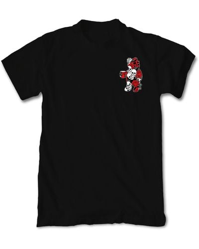 Riot Society Skull Rose Bear Cotton Graphic T-shirt - Black