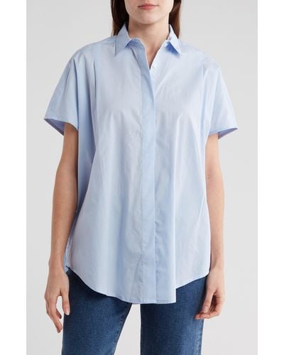 French Connection Cele Rhodes Cotton Poplin Shirt - Blue
