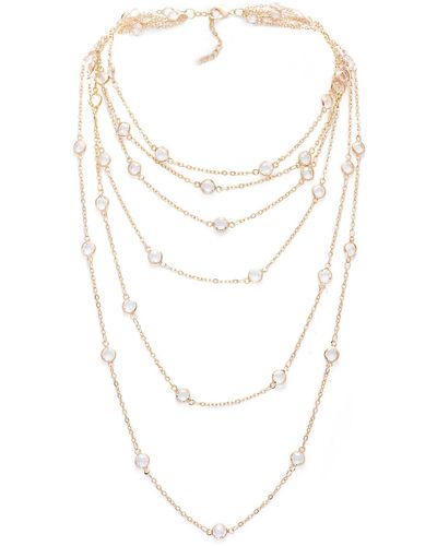 Saachi Crystal Layered Necklace - White