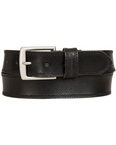 Lucky Brand Stitch Bar Leather Belt - Black