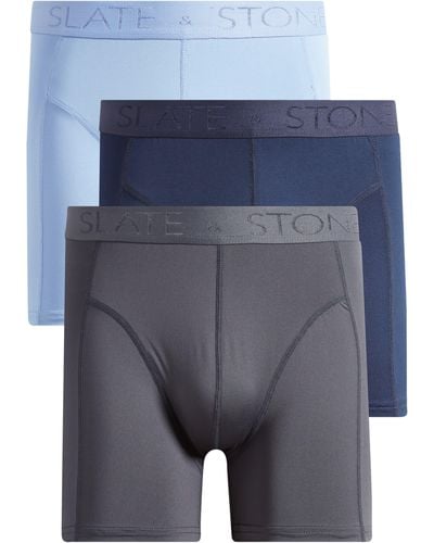 Slate & Stone 3-pack Assorted Microfiber Boxer Briefs - Blue