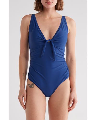 Nicole Miller One-piece Sweetheart Swimsuit - Blue