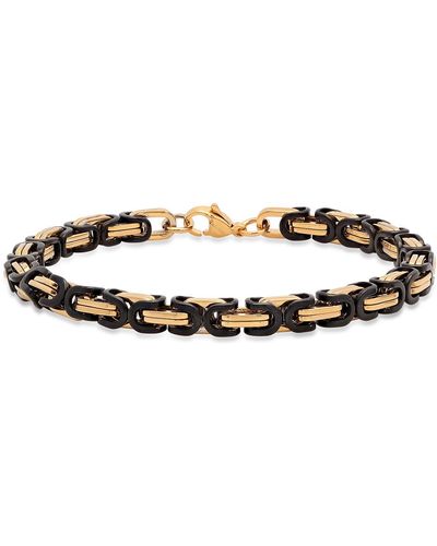 HMY Jewelry Two-tone Byzantine Chain Bracelet - Multicolor