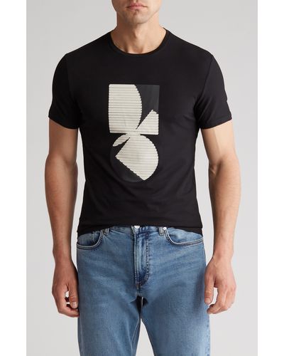 T.R. Premium 3d Abstract Graphic Print T-shirt - Black