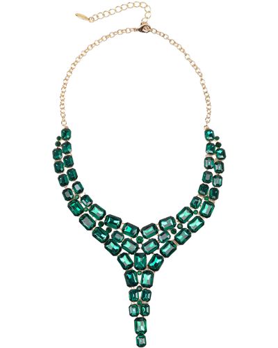 Tasha Crystal Y Necklace - Green