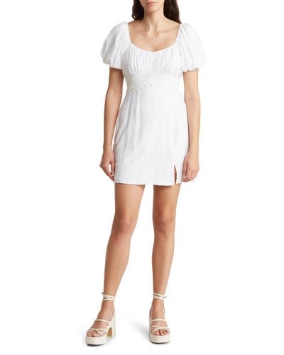 ROW A Puff Sleeve Dress - White