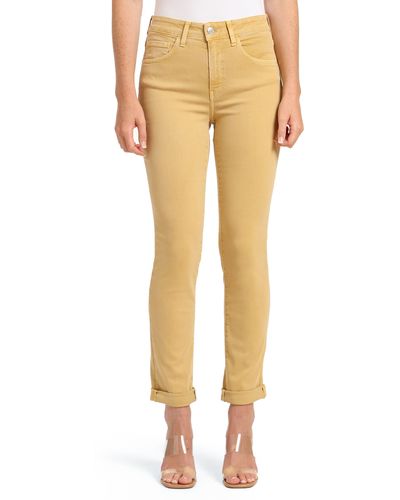 Mavi Kathleen High Waist Slim Straight Leg Jeans - Yellow