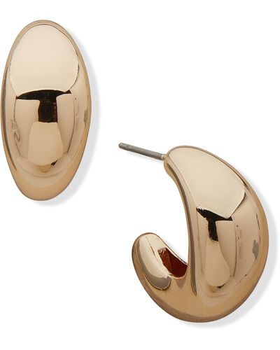 DKNY 18mm Puffy Hoop Earrings - Natural