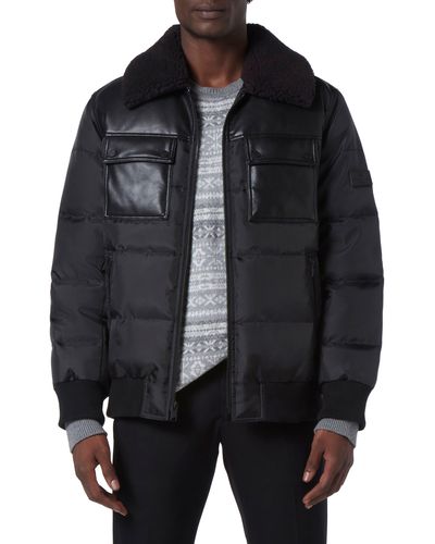 Andrew marc coyle rib knit bib coat top